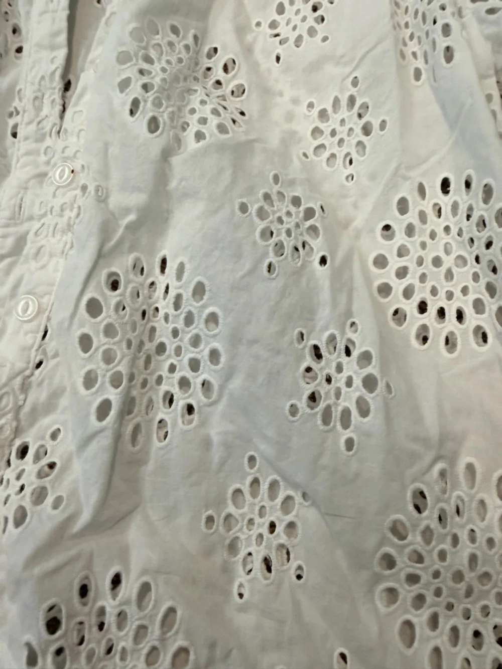 Michael Stars White Eyelet Button-Up Blouse - Picture 2 of 5